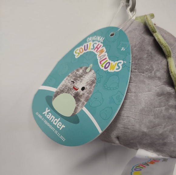 NWT Squishmallows "Xander" Clip keychain 🦖 stuffed plush with tags attached - Picture 2 of 3